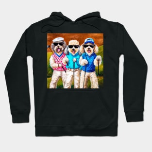 Golfing Dogs Oil Painting Hoodie